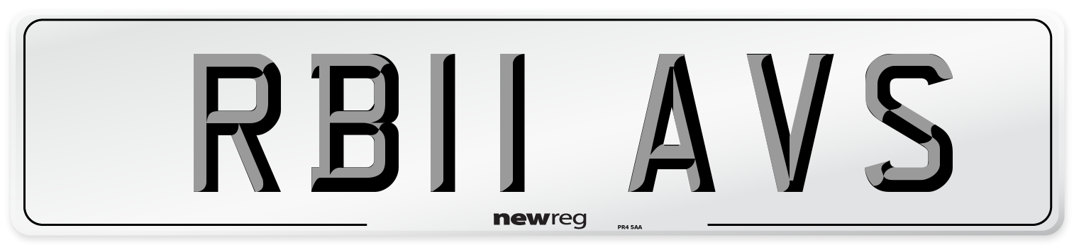 RB11 AVS Number Plate from New Reg